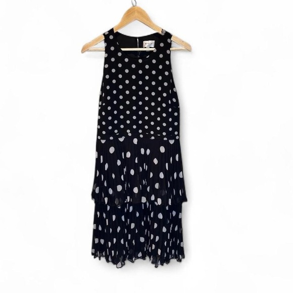 Milly Black and White Polka Dot Midi Dress Size 12 - Picture 1 of 8
